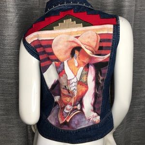 Doreman Burns Cowgirl denim vest size small west